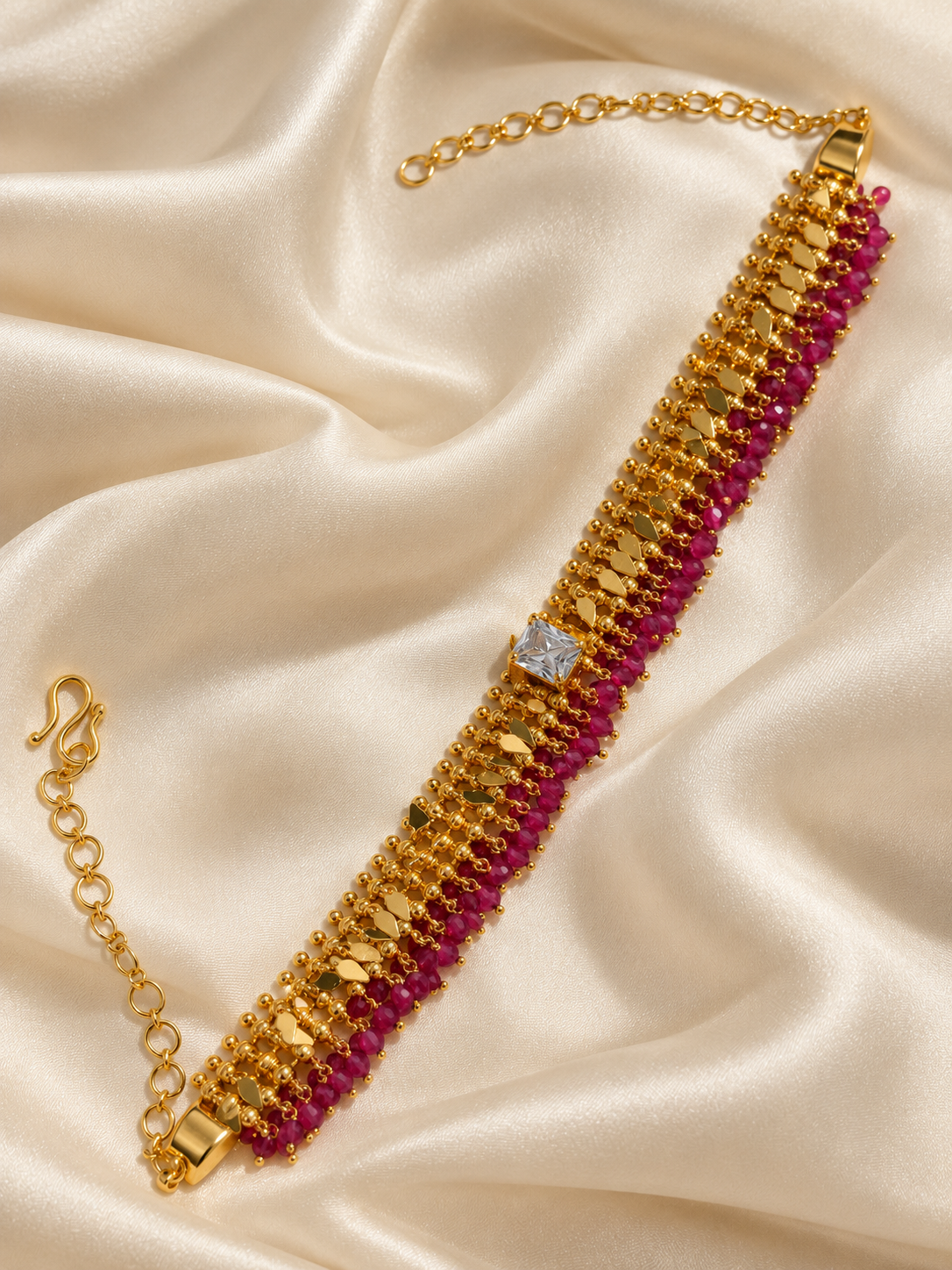 Manjari – Magenta Ilakkathali choker | Kerala Traditional Jewellery Australia
