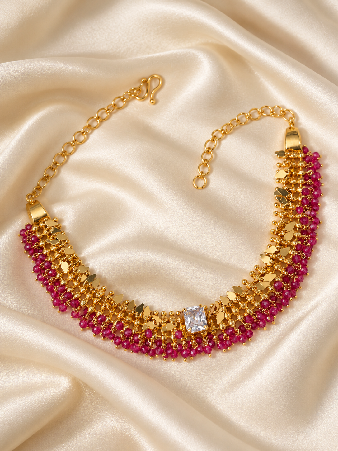Manjari – Magenta Ilakkathali choker | Kerala Traditional Jewellery Australia